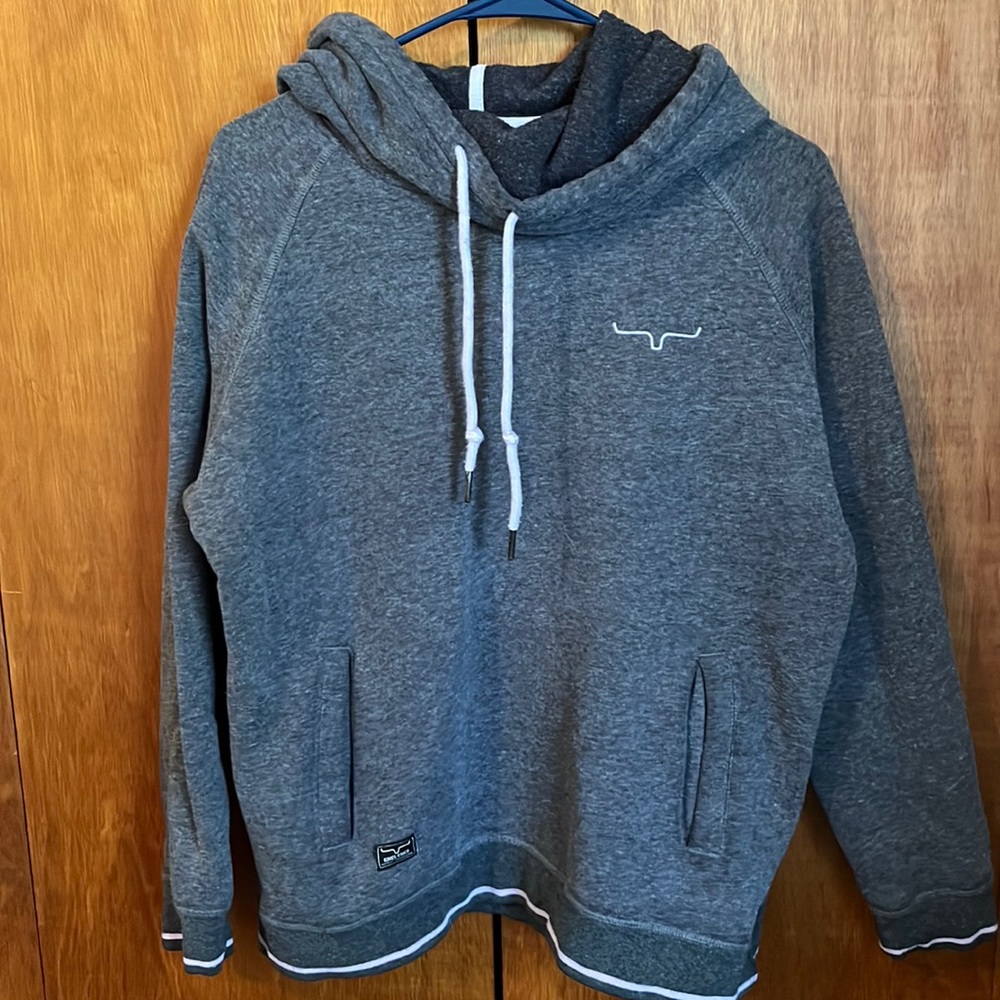 Kimes Ranch Cowl Neck Hoodie size medium color grey.